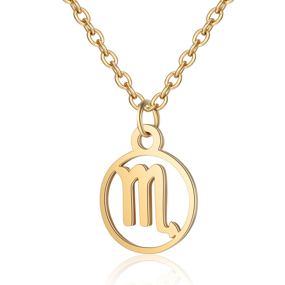 Wholesale Zodiac Pendant Titanium Steel Necklace
